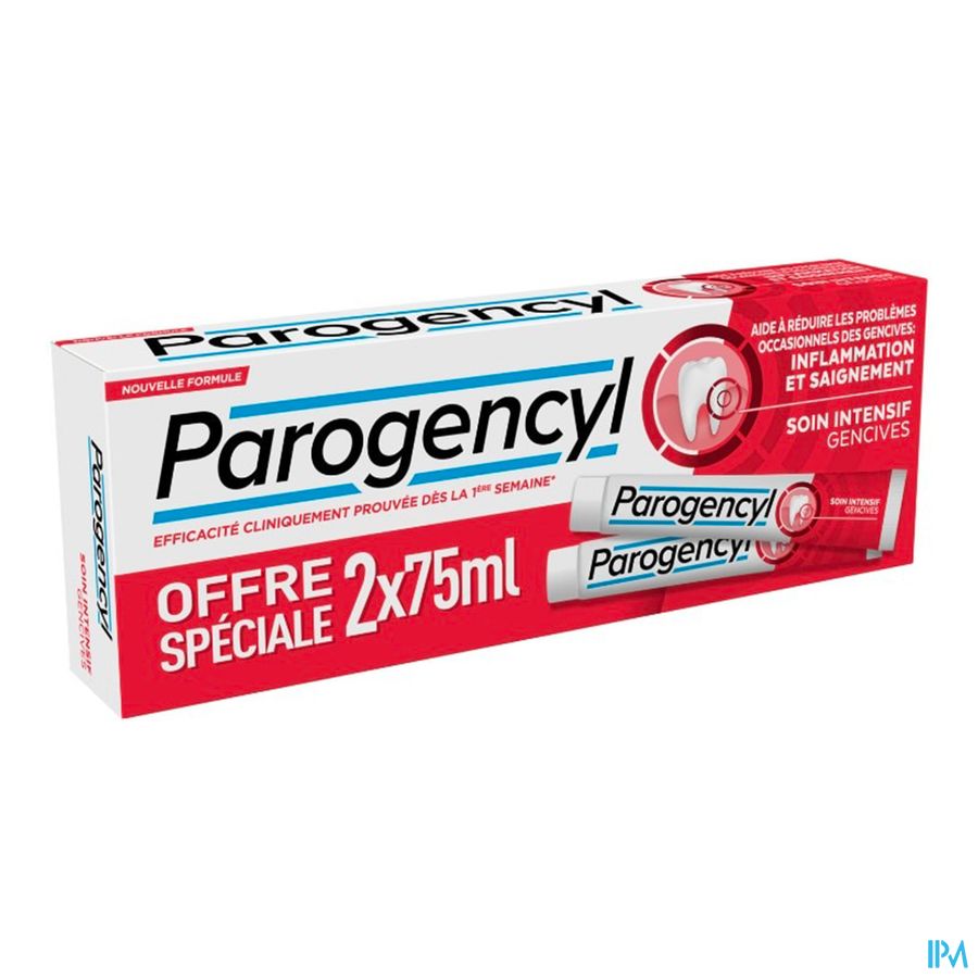 Parogencyl Dentifrice Soin Intensif Gencives 75ml X2 Offre Speciale