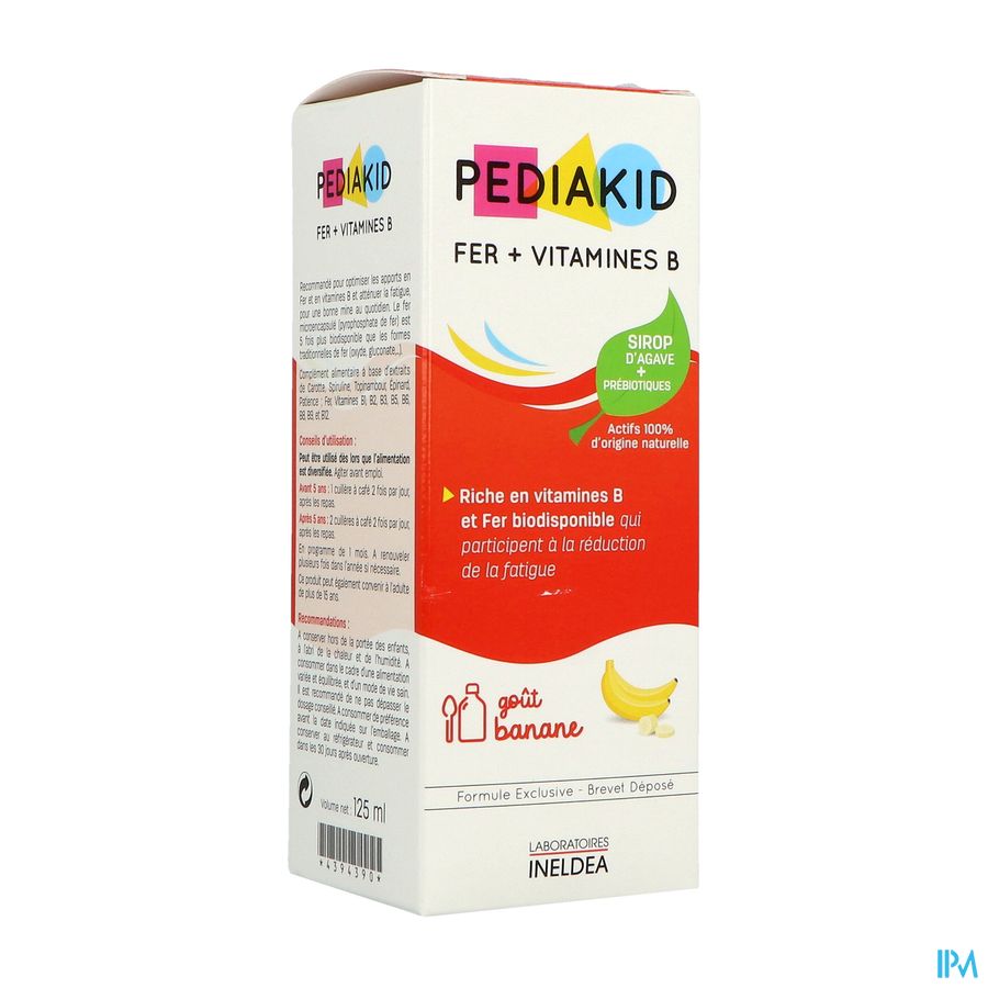 PEDIAKID FER+VIT B BANANE SP 125ML