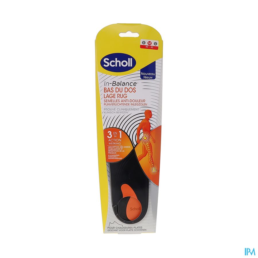 Scholl Semelle In Balance Anti Douleur Bas Du Dos Taille 2