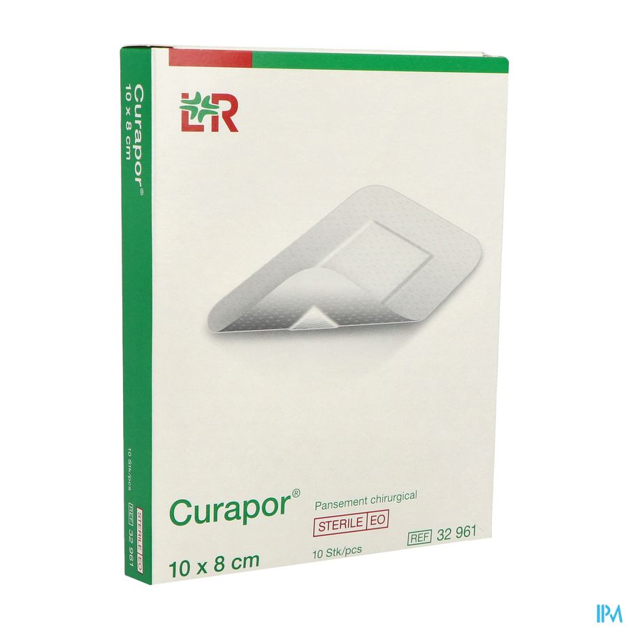 Lohmann Curapor Sterile Pansement Adhesif 8cm X 10cm 10