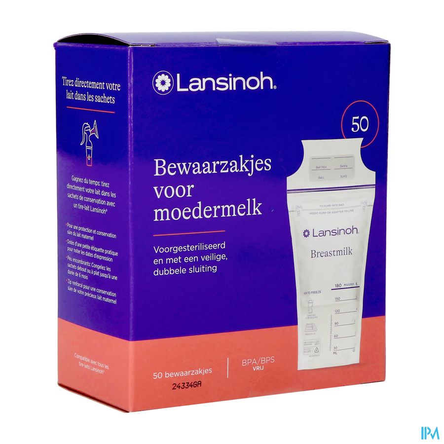 LANSINOH SACH/CONSERV LAIT/MATER50