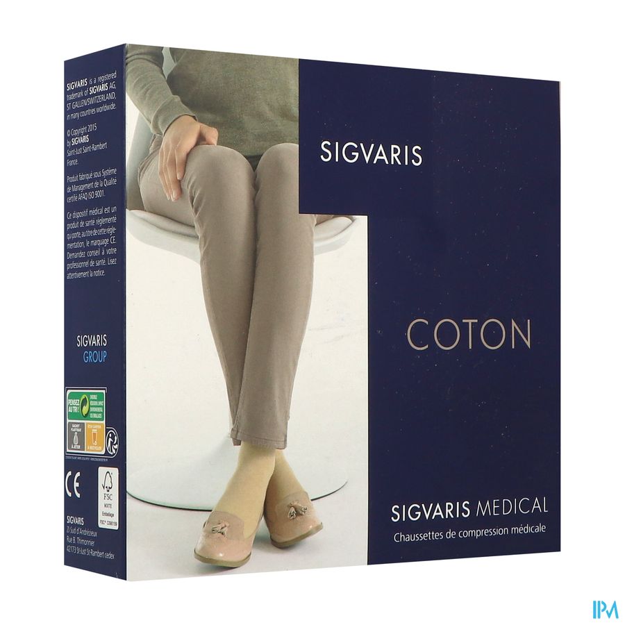 Sigvaris2 Coton Chaussette Beige 12 Normal Medium