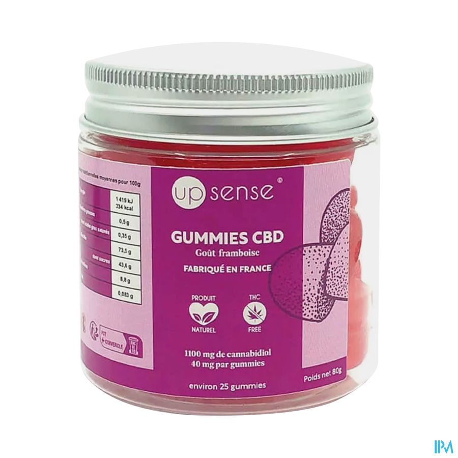 Upsense Gummies 40mg De Cbd Framboise 80g