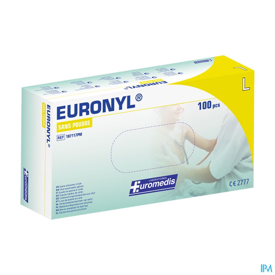 Euromedis Gant Examen Euronyl Vinyle Sans Poudre T8/9 100