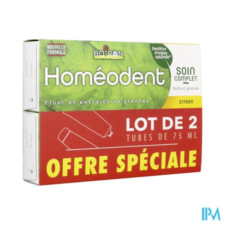 Homeodent Soin Complet Dents Et Gencives Citron Pate Dentifrice 75ml X2