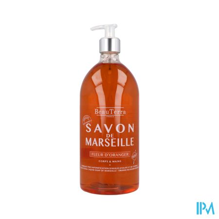 Beauterra Savon Liquide De Marseille Fleur D'oranger 1l