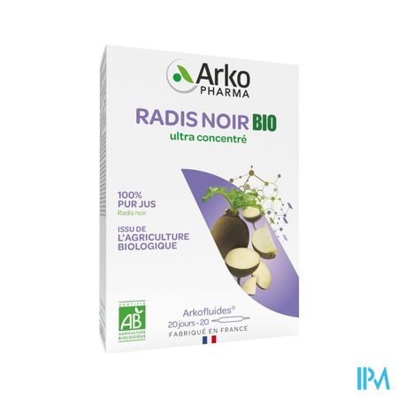 Arkopharma Arkofluides Bio Radis Noir Ampoule Buvable 10ml 20