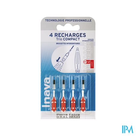 Inava Trio Compact Brossette Recharge Rouge X3