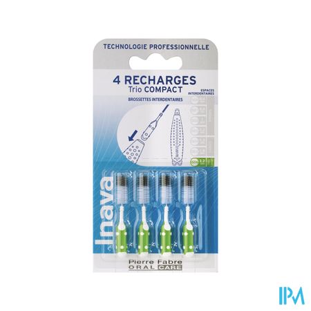 Inava Trio Compact Brossette Recharge Verte X3