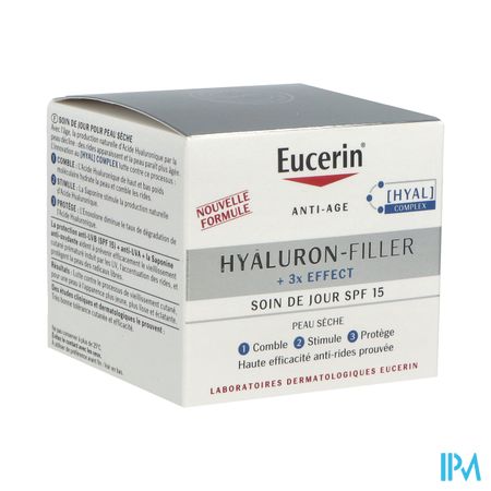 Eucerin Hyaluron Filler +3x Effect Spf15 Soin Jour Peaux Seches 15ml