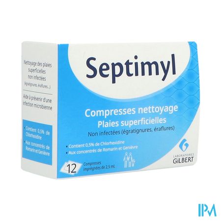 Laboratoires Gilbert Septimyl Chlorhexidine Compresse Nettoyante X12