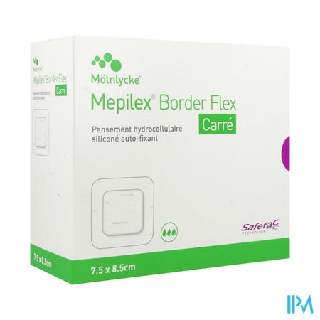 Mepilex Border Flex Carre Pansement 7cm5 X 8cm5 16