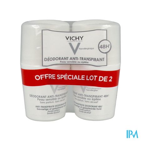 Vichy Deodorant Antitranspirant Peaux Sensibles Bille 50ml X2