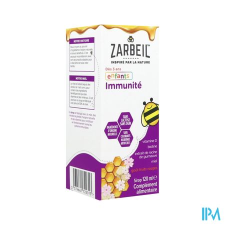 Zarbeil Sirop Enfant Immunite Gout Fruits Rouges 120ml