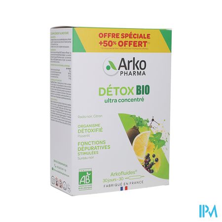 Arkofluides Bio Detox Ampoule Buvable 10ml 20 + 10