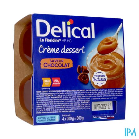 Delical Creme Dessert Hp Hc La Floridine Chocolat 200g X4