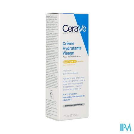 Cerave Creme Hydratante Visage Spf50 52ml