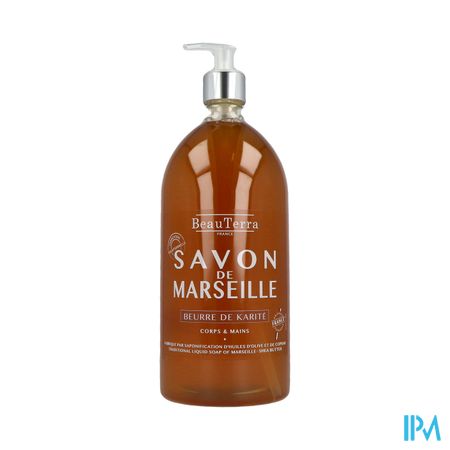 Beauterra Savon Liquide De Marseille Beurre De Karite 1l