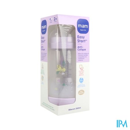 Mam Biberon Easy Start Anticolique 260ml Lilas Tetine Debit 2