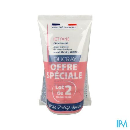 Ducray Ictyane Creme Mains Protectrice 50ml X2
