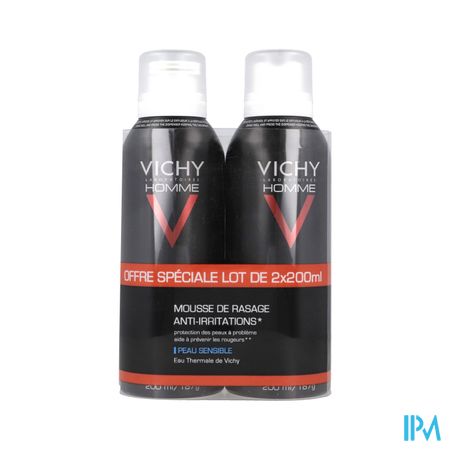 Vichy Homme Mousse A Raser Antiirritations 200ml X2