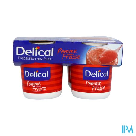 Delical Dessert Fruite Nutra Pote Pomme Fraise 200g X4