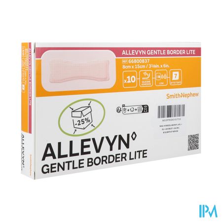 Allevyn Gentle Border Lite Pansement 8cm X 15cm 10