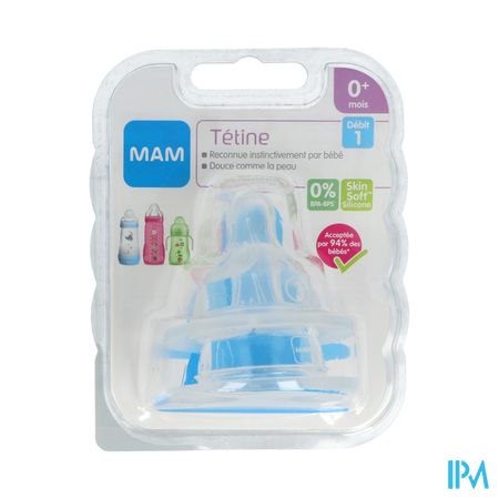 Mam Tetine Anatomique Debit 1 Lent Silicone X2