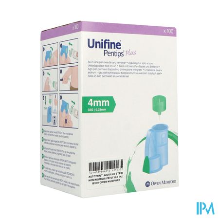 Unifine Pentips+ Aig Pour Stylo Insulin 4mm 32g 100