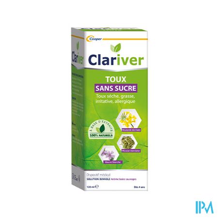 Cooper Clariver Solution Buvable Sans Sucre 120ml