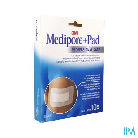 3m Medipore+ Pad Pansement Absorbant 10cm X 10cm 10