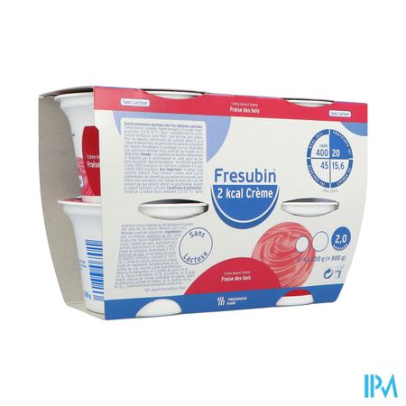 Fresubin 2kcal Creme Sans Lactose Fraise Des Bois 200g X4