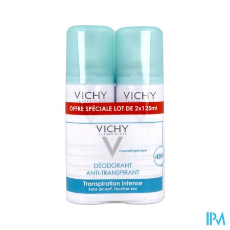 Vichy Deodorant Antitranspirant Aerosol 125ml X2