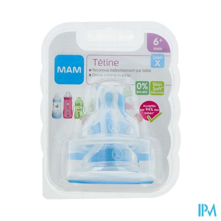 Mam Tetine Anatomique Debit X Rapide Et Liquide Epais Silicone X2