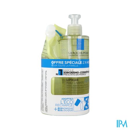 La Roche Posay Lipikar Ap+ Huile De Douche Lavante 400ml + Ecorecharge 400ml