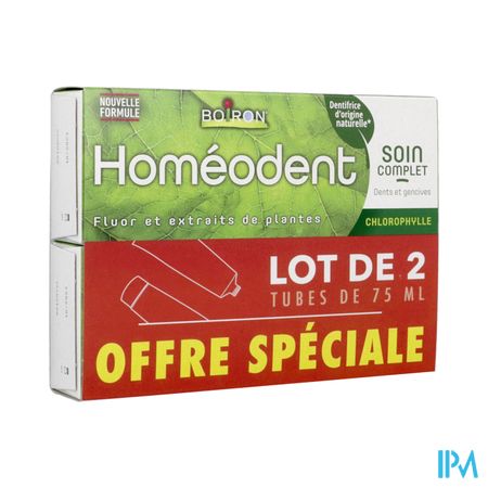 Homeodent Soin Complet Dents Et Gencives Chlorophylle Pate Dentifrice 75ml X2