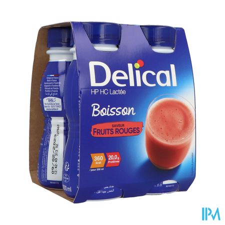 Delical Boisson Hp Hc Lactee Fruits Rouges 200ml X4