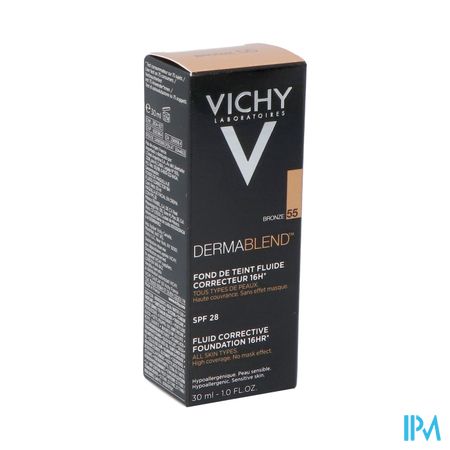 Vichy Dermablend Fluide Fond De Teint Correcteur 55 Bronze 30ml