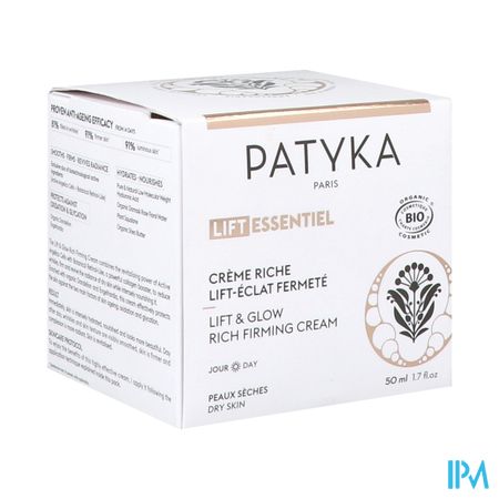 Patyka Creme Riche Lift Eclat Peaux Seches Bio 50ml