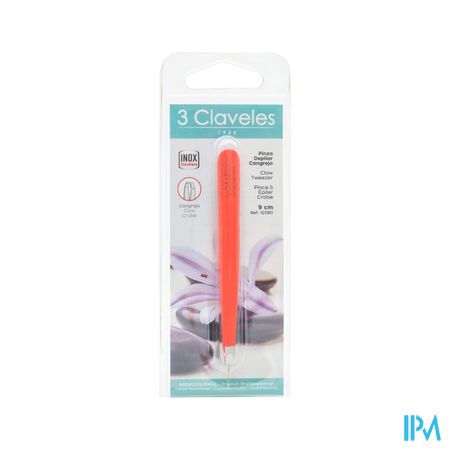 3 Claveles Pince A Epiler Inox Crabe Orange 9cm