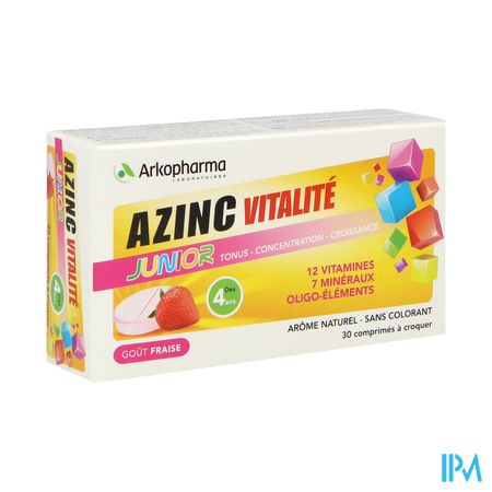 Arkopharma Azinc Vitalite Junior Comprime A Croquer Fraise 30