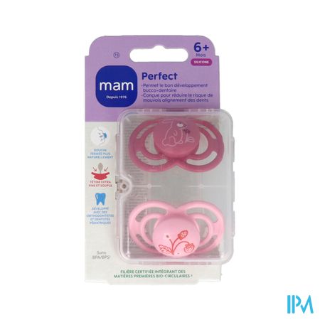 Mam Sucette Perfect Animaux +6m Silicone X2