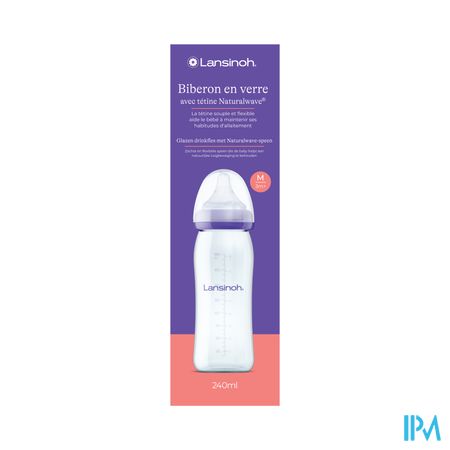 LANSINOH BIB VERRE NAT WAVE 240ML