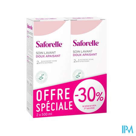 Saforelle Soin Lavant Doux Flacon 500ml X2 + 100ml Offert