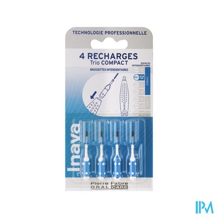 Inava Trio Compact Brossette Recharge Bleu X3