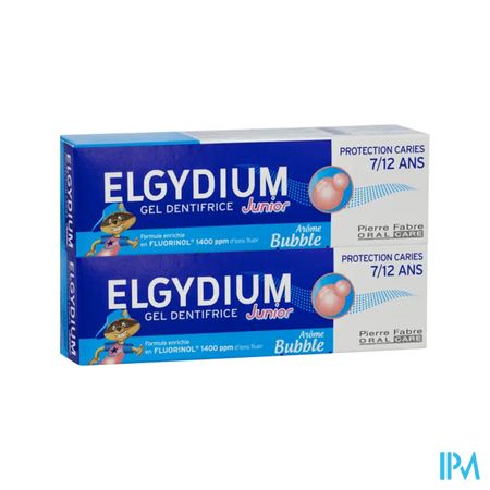 Elgydium Junior Protection Caries Gel 7/12ans Bubble 50ml X2