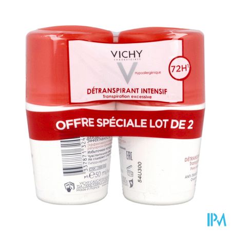 Vichy Detranspirant Intensif 72h Bille 50ml X2