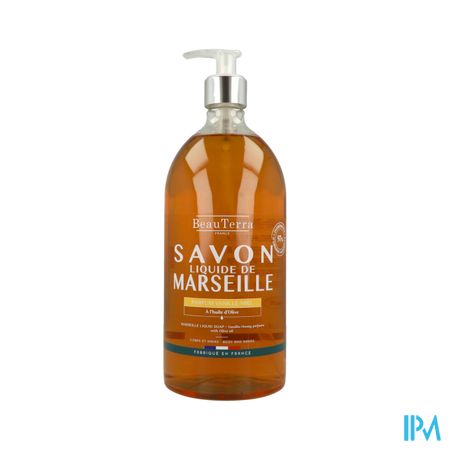 Beauterra Savon Liquide De Marseille Miel Vanille 1l