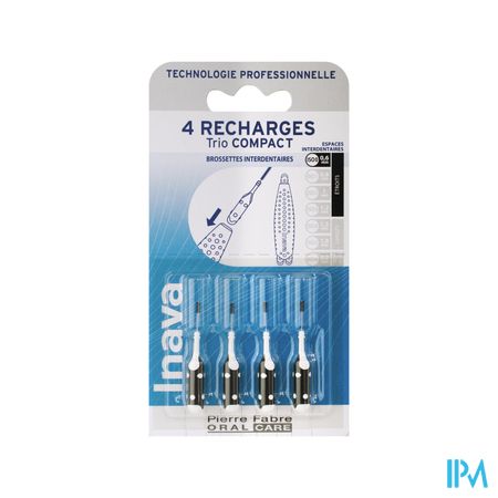 Inava Trio Compact Brossette Recharge Noir X3