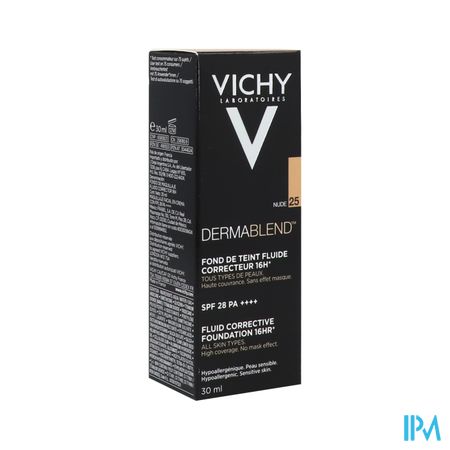 Vichy Dermablend Fluide Fond De Teint Correcteur 25 Nude 30ml